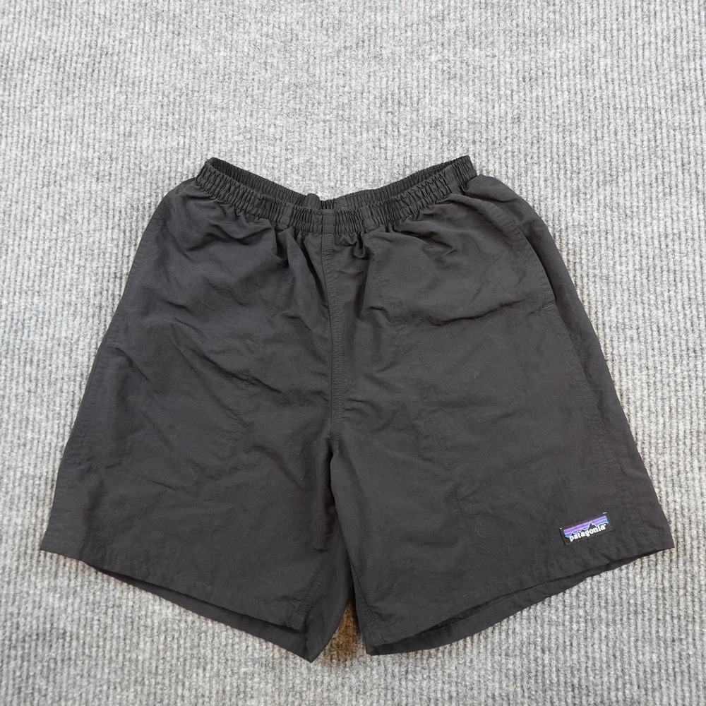 Patagonia Baggies Shorts Mens Small Black Swim Trunks Mesh Lined Quick Dry 58035
